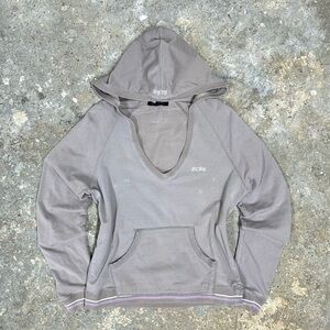 BCBG Y2K Grey V Neck Hoodie